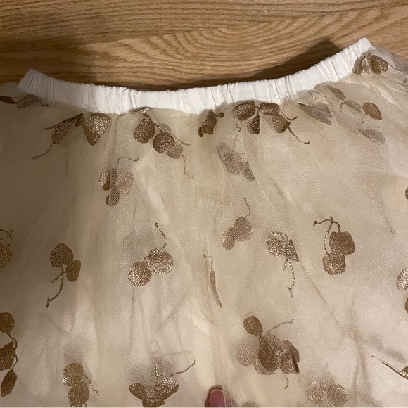 Crewcuts Gold Apple Tulle Skirt Sz 4/5 Kids Girls - Picture 3 of 5